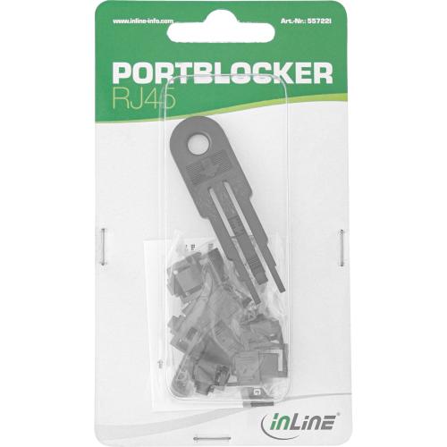 Preview: RJ45 Portblocker Starterset – 10 Blocker & Schlüssel – schwarz