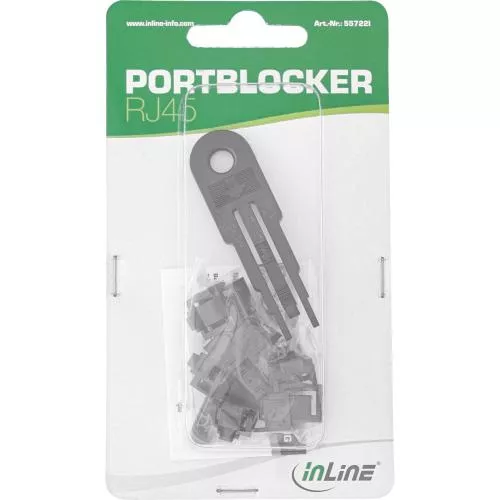 InLine® RJ45 Portblocker Starterset mit 10 Blocker und Schlüssel schwarz