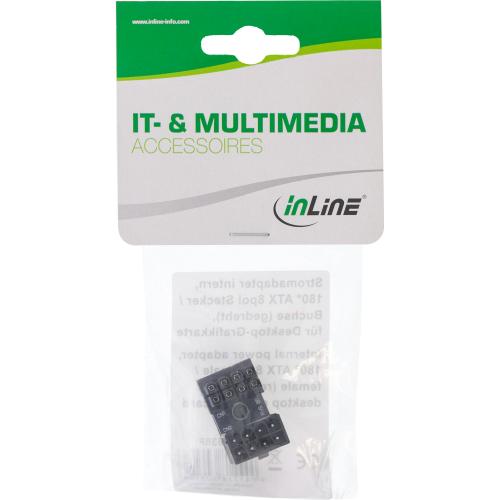 Preview: InLine® Stromadapter intern 180° ATX 8pol Stecker / Buchse (gedreht) für Desktop-Grafikkarte
