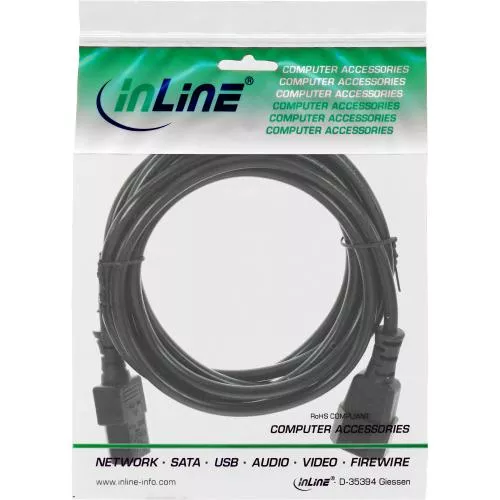 InLine® Kaltgeräteverlängerung C13 auf C14 1,8m (mit ETL - Zulassung für Nordamerika)