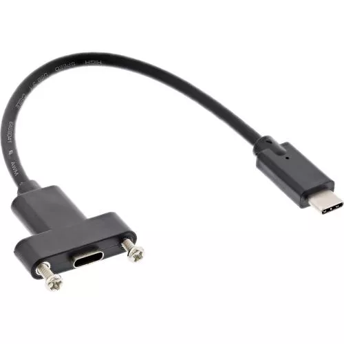 InLine® USB 3.2 Gen.2 Adapterkabel Stecker C auf Einbaubuchse C 0,2m