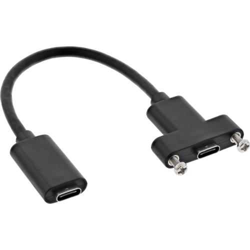 InLine® USB 3.2 Gen.2 Adapterkabel, Buchse C auf Einbaubuchse C, 0,20m