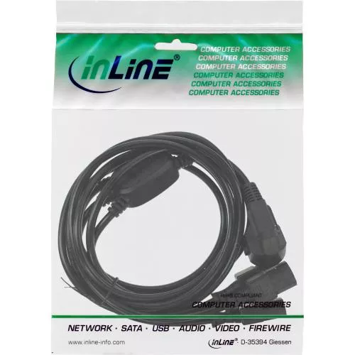 InLine® Netzkabel Y Kabel Schutzkontaktstecker auf 3x Kaltgerätestecker Version 3 (2m+1/3/2m)