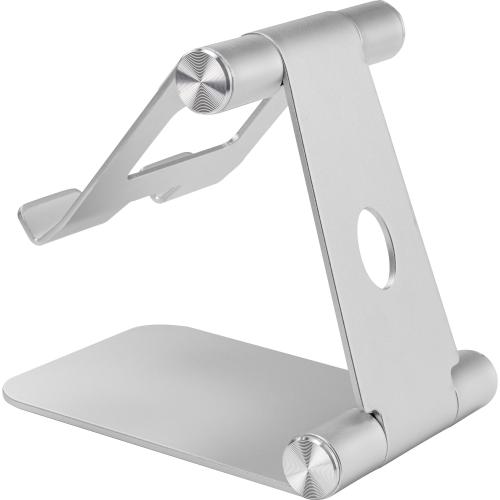 Preview: Aluminium Tablet-Ständer bis 13 Zoll – faltbar, rutschfest, mit Kabelmanagement
