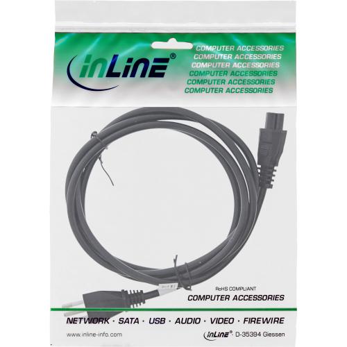 Preview: InLine® Netzkabel für Notebook Italien 3pol Kupplung 2m