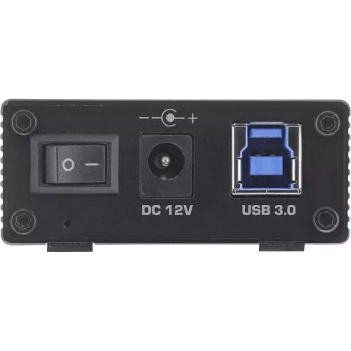 InLine® USB 3.2 Gen.1 Hub 7 Port Aluminiumgehäuse schwarz mit 2,5A Netzteil