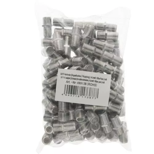 InLine® SAT F-Verbinder (Doppelbuchse F-Kupplung) 100er Pack bulk