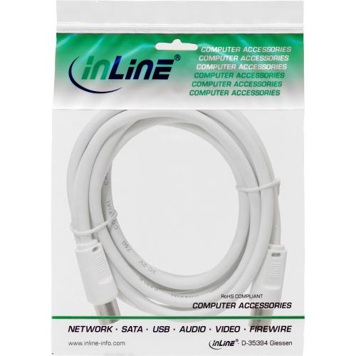 InLine® Antennenkabel 2x geschirmt 75dB weiß 1m