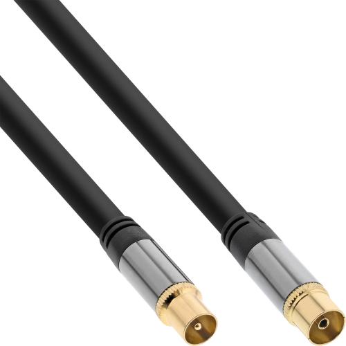 InLine® Premium Antennenkabel 4x geschirmt 110dB schwarz 0,5m