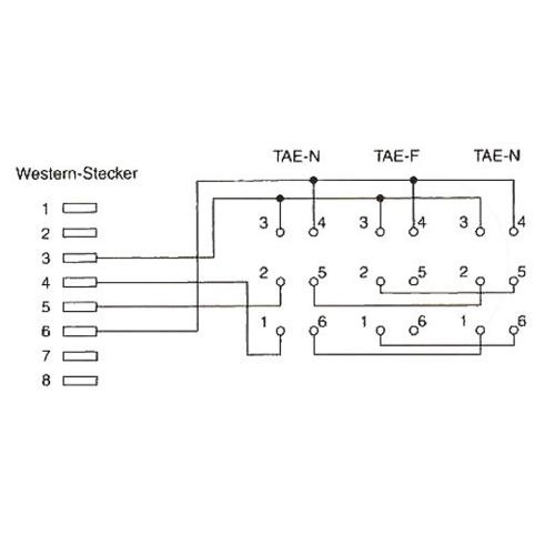 Preview: TAE Adapterkabel – RJ45 Stecker auf TAE NFN Dose, 20cm