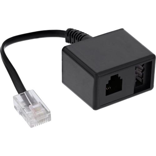 Preview: InLine® TAE Adapterkabel RJ45 Stecker auf TAE-N & RJ11 Buchse
