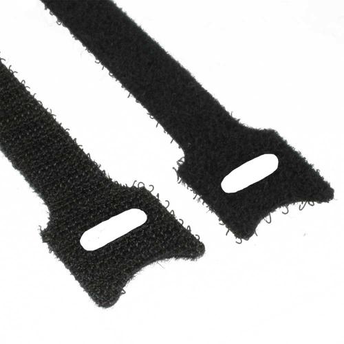 Klett-Kabelbinder 125 x 12 mm – Schwarz, wiederverwendbar, 10 Stück