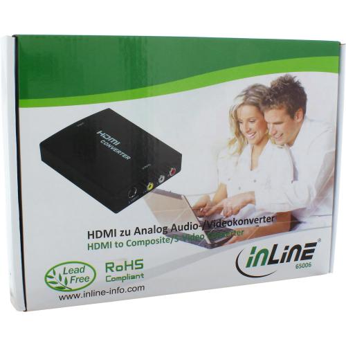Preview: InLine® Konverter HDMI zu Composite/S-Video mit Audio Eingang HDMI Ausgang: Cinch S-Video und Audio Cinch