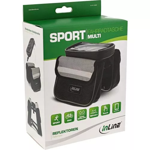 InLine® Sport Fahrradtasche Multi zur Montage auf den Rahmen schwarz