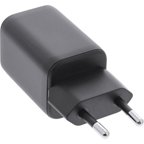 Preview: InLine® USB Netzteil Ladegerät USB-A + USB Typ-C 33W Power Delivery + Quick Charge schwarz