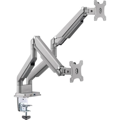 InLine® Tischhalterung mit Lifter und USB/Audio beweglich für zwei Monitore bis 81cm (32") max. 9kg