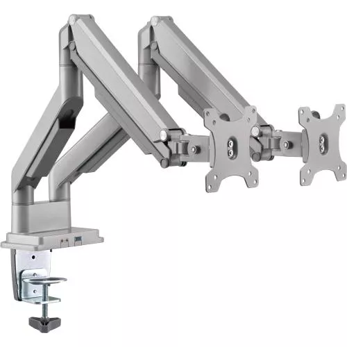 InLine® Tischhalterung mit Lifter und USB/Audio beweglich für zwei Monitore bis 81cm (32") max. 9kg