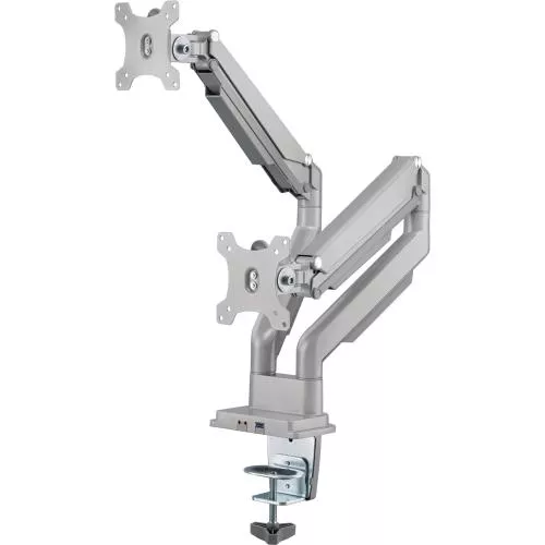 InLine® Tischhalterung mit Lifter und USB/Audio beweglich für zwei Monitore bis 81cm (32") max. 9kg