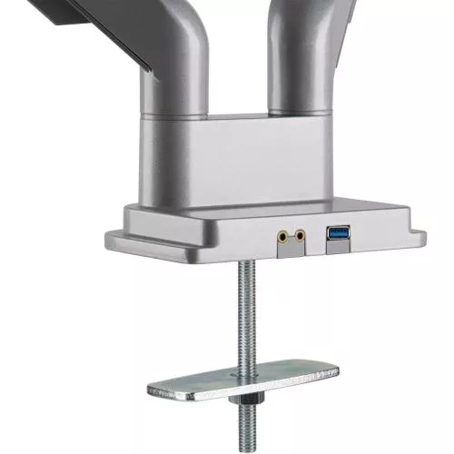 InLine® Tischhalterung mit Lifter und USB/Audio beweglich für zwei Monitore bis 81cm (32") max. 9kg