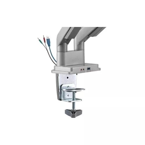 InLine® Tischhalterung mit Lifter und USB/Audio beweglich für zwei Monitore bis 81cm (32") max. 9kg