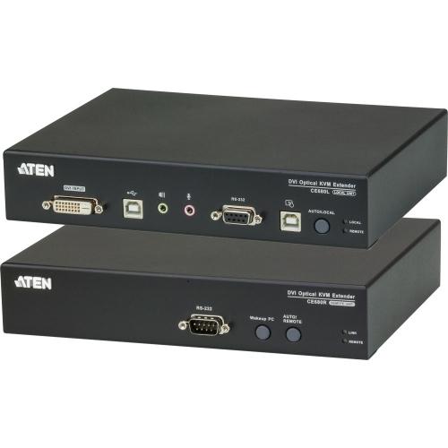 ATEN CE680 Konsolen Extender DVI über LWL USB RS232 mit Audio max. 600m via Glasfaser