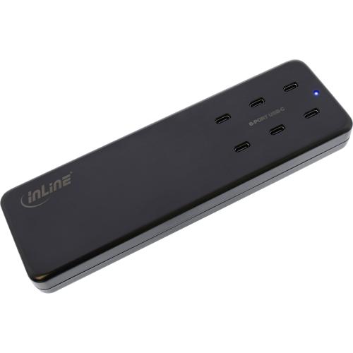 InLine® Multiport Netzteil 120W Ladegerät, 6x USB Typ-C, PD 3.0 GaN schwarz