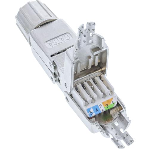 Preview: RJ45-Kabelverbinder Cat.6A, geschirmt, flache Bauform