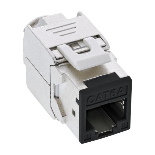 8er-Pack RJ45 Keystone-Module Cat.6A, geschirmt, Snap-In, schwarz