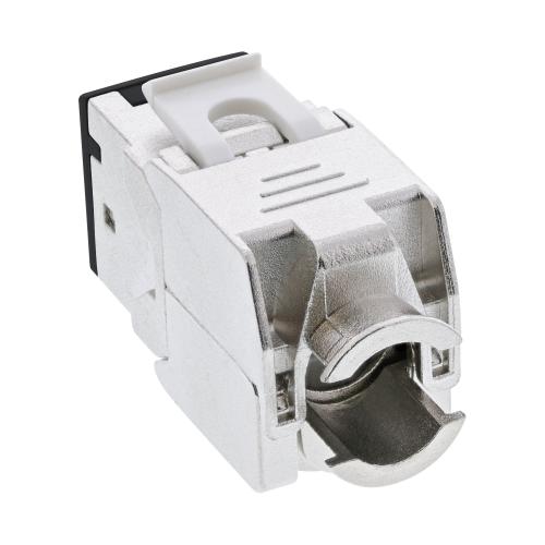 Preview: 8er-Pack RJ45 Keystone-Module Cat.6A, geschirmt, Snap-In, schwarz