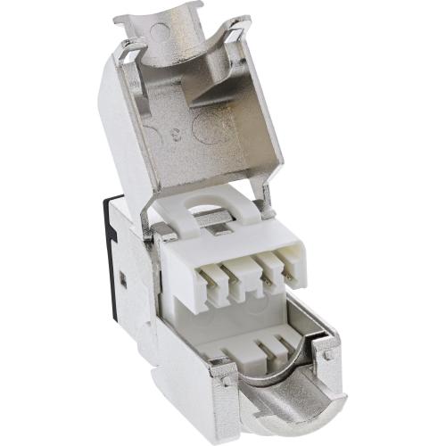 Preview: 8er-Pack RJ45 Keystone-Module Cat.6A, geschirmt, Snap-In, schwarz