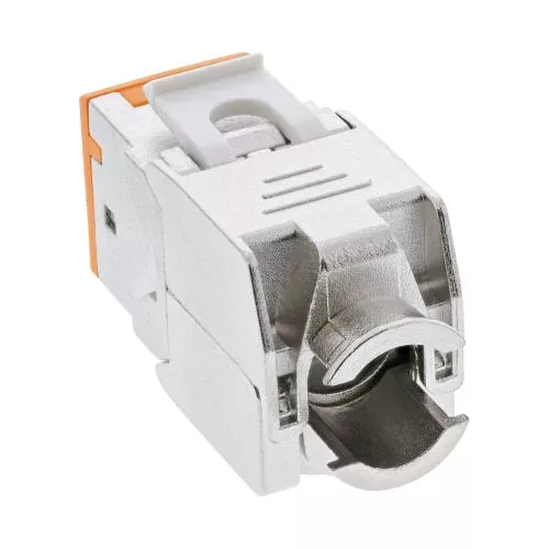 8er-Pack RJ45 Keystone-Module Cat.6A, geschirmt, Snap-In, orange
