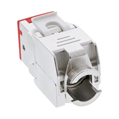 Preview: 8er-Pack RJ45 Keystone-Module Cat.6A, geschirmt, Snap-In, rot