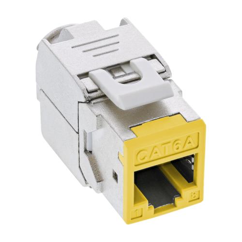 8er Pack InLine® Keystone RJ45 Buchse, geschirmt, Cat.6A, gelb