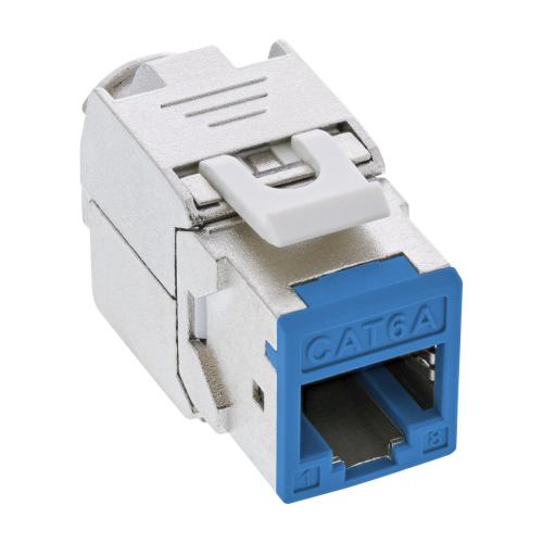 8er-Pack RJ45 Keystone-Module Cat.6A, geschirmt, Snap-In, blau