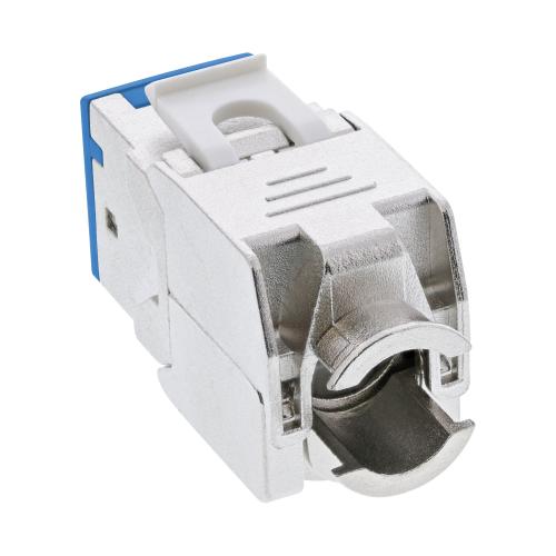 Preview: 8er-Pack RJ45 Keystone-Module Cat.6A, geschirmt, Snap-In, blau