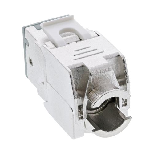 Preview: 8er-Pack RJ45 Keystone-Module Cat.6A, geschirmt, Snap-In, grau