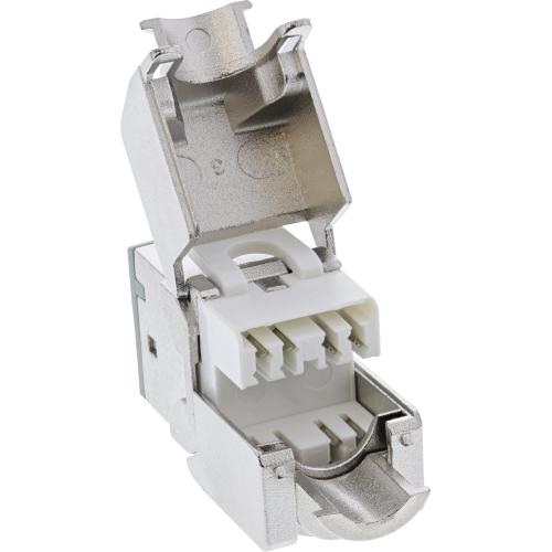 Preview: 8er-Pack RJ45 Keystone-Module Cat.6A, geschirmt, Snap-In, grau