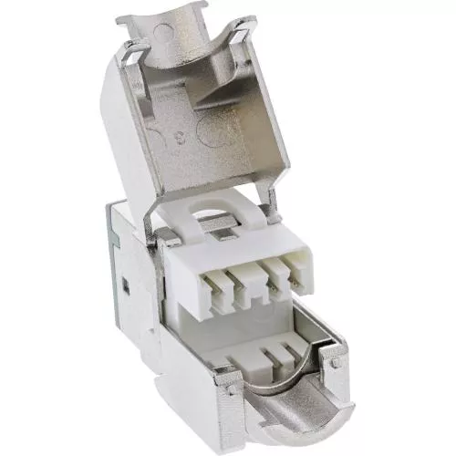 8er-Pack RJ45 Keystone-Module Cat.6A, geschirmt, Snap-In, grau