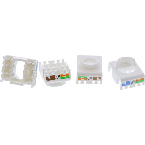 Preview: 8er-Pack RJ45 Keystone-Module Cat.6A, geschirmt, Snap-In, grau
