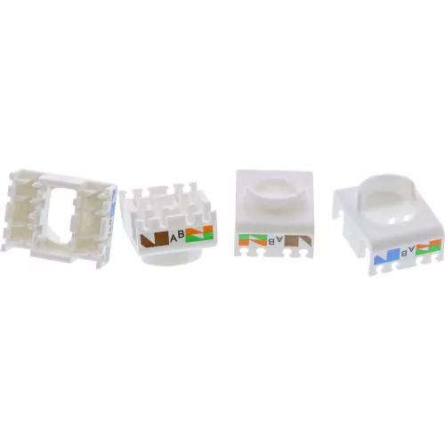 8er-Pack RJ45 Keystone-Module Cat.6A, geschirmt, Snap-In, grau