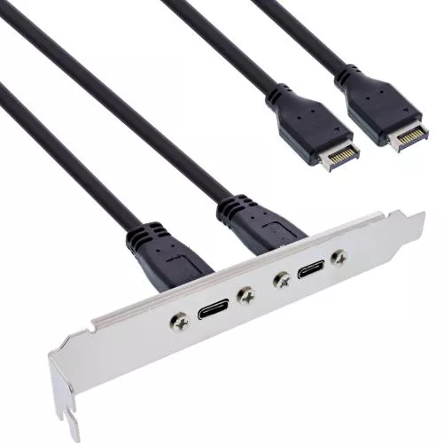 InLine® Slotblende USB Typ-C zu USB 3.1 Frontpanel Key-A intern, 0,5m
