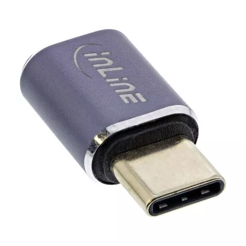 InLine® USB4 Adapter, USB Typ-C Stecker/Buchse, Aluminium, grau