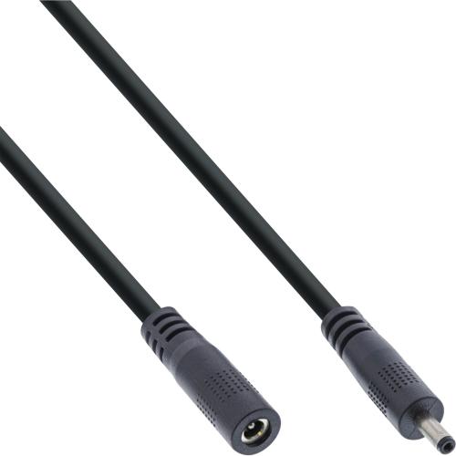 InLine® DC Verlängerungskabel DC Stecker/Buchse 3,5x1,35mm AWG 18 schwarz