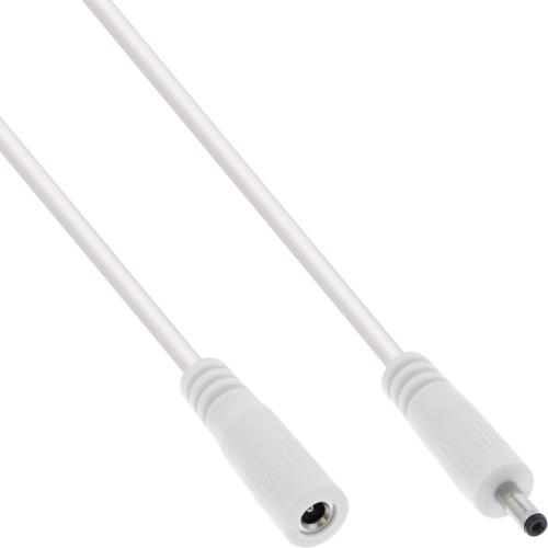 InLine® DC Verlängerungskabel DC Stecker/Buchse 3,5x1,35mm AWG 18 weiß