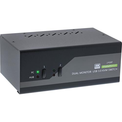 InLine® KVM Desktop Switch 2-fach Dual-Monitor DisplayPort 1.2 4K USB 3.0 Audio