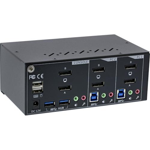 InLine® KVM Desktop Switch 2-fach Dual-Monitor DisplayPort 1.2 4K USB 3.0 Audio