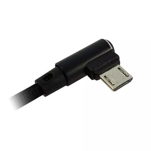 LC-Power LC-C-USB-MICRO-1M-2 USB A zu Micro-USB Kabel, schwarz, gewinkelt, 1m
