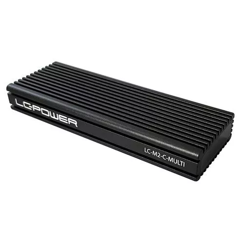 LC-Power LC-M2-C-MULTI M.2-SSD-Gehäuse (NVMe & SATA) USB 3.2 Gen.2x1 schwarz