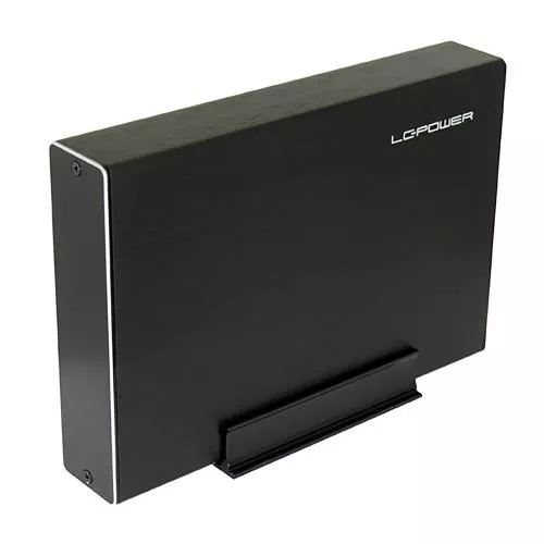 LC-Power LC-35U3-Becrux-C1 externes 3,5"-SATA-Festplattengehäuse USB-C Alu, schwarz