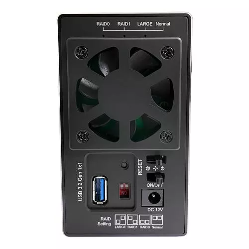 LC-Power LC-35U3-RAID-2 externes 2-fach 3,5"-SATA-Festplattengehäuse mit RAID Alu schwarz